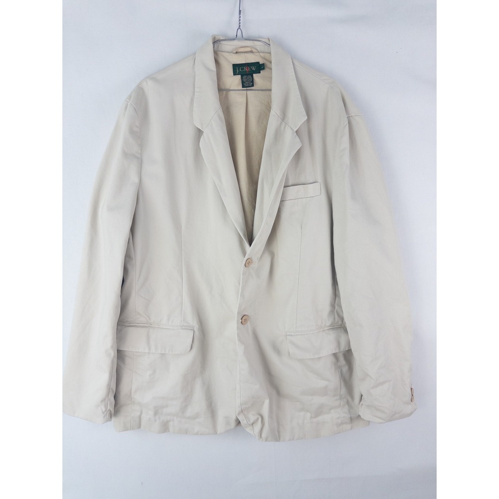 J.Crew Oarsman Blazer Sport Coat Mens L Khaki Beige Two Button Preppy Old Money